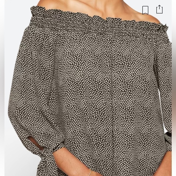 Michael Kors Galyn Off The Shoulder Top, Size Large - Picture 2 of 6